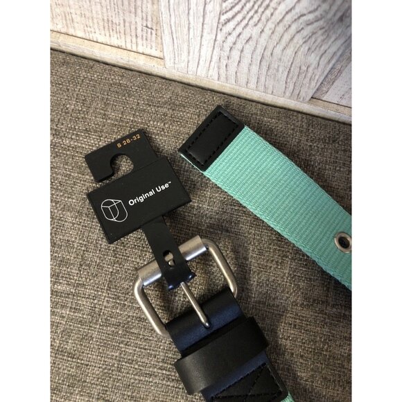 Original Use Mens Size Small 28-32 Belt Metal Buckle Teal Blue Green - Picture 4 of 4